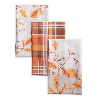Kitchen Towels Cotton  S/3 Oak Leaves