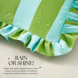 Indoor/Outdoor Pillow Covers Lime/Blue 22"