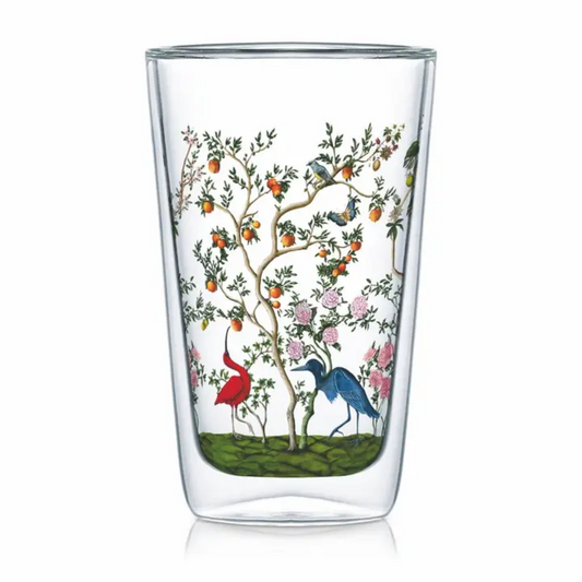 Bird & Branch Chinoiserie - Latte Glass