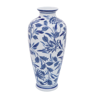 Blue White Floral Vase