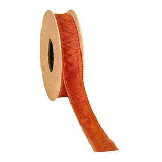 1" Dupioni Ribbon Copper Brown
