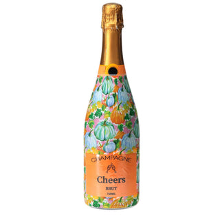 Orange Blue Pumpkins Champagne Bottle Wrap