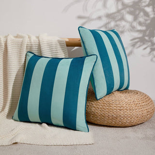 18" Pillow Covers Blue/Light Blue