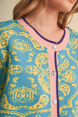 PAISLEY KNIT CARDIGAN