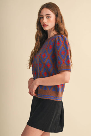 GEOMETRIC KNIT SWEATER