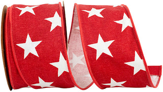 Red Stars Ribbon 2.5"