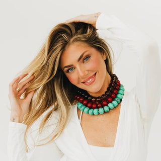 Bella Beaded Necklace WATERPROO Teal