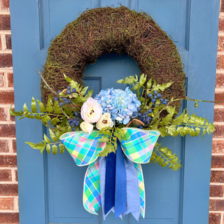 Blue Spring Wreath Arrangement