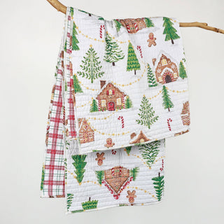 Gingerbread Village Quilted Throw