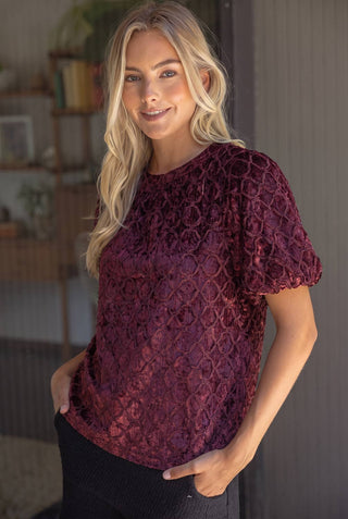 Trellis Velvet Top