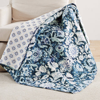 Laure Indigo Quilted Throw