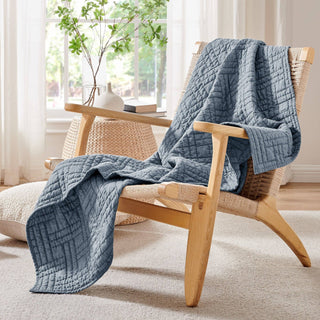 Melange Quilted Throw Chambray