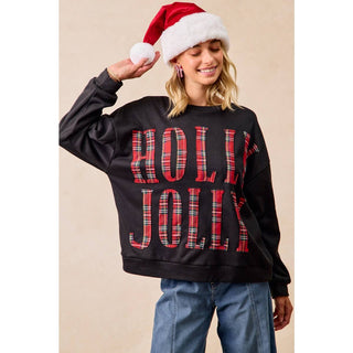 Plaid Holly Jolly Sweatshirt