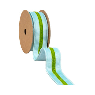 1.5" Velvet Ribbon Blue Green