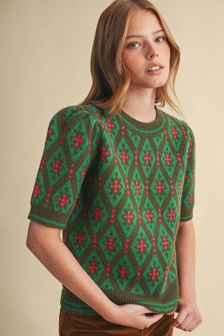 GEOMETRIC KNIT SWEATER