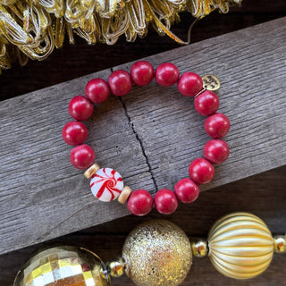 Candy Cane Christmas Bracelet