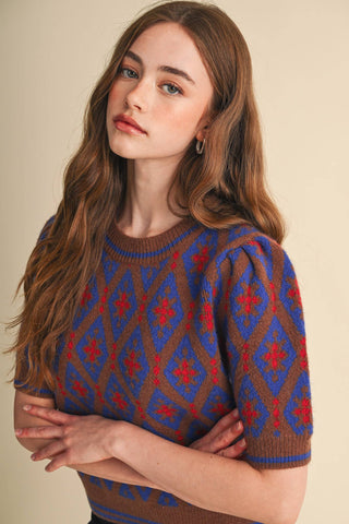 GEOMETRIC KNIT SWEATER