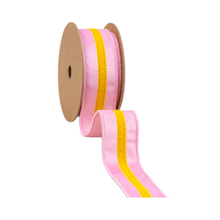 1.5" Velvet Pink w Yellow Ribbon