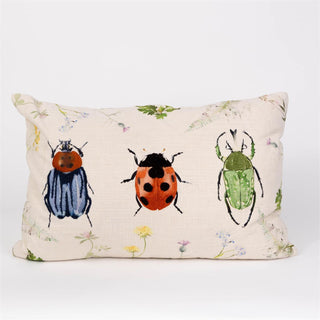 Embroidered Beetles Pillow
