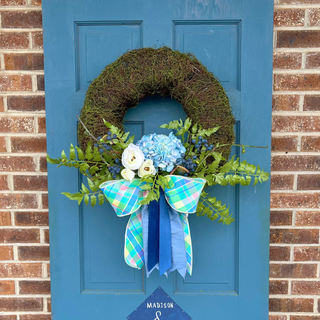 Blue Spring Wreath Arrangement