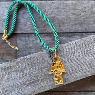 Green Rope Gold Nutcracker Necklace