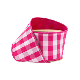 4" Pink Check Ribbon