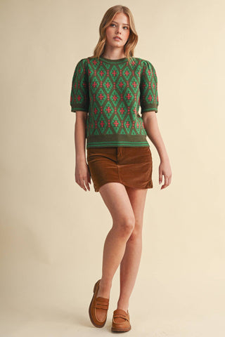 GEOMETRIC KNIT SWEATER