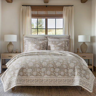 Adare Quilt Set Taupe