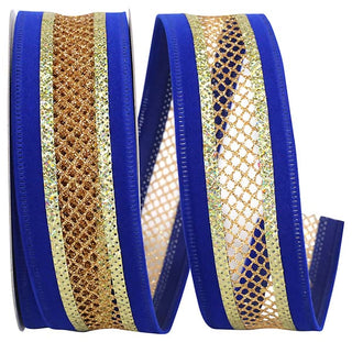 1.5" Blue Velvet Mesh Ribbon