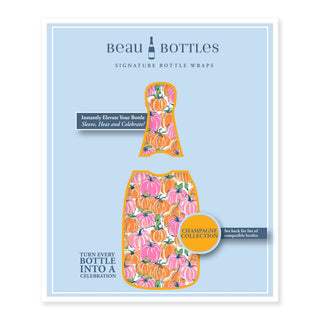 Pink Orange Pumpkins Champagne Bottle Wrap