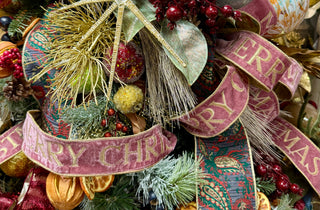 Mauve Merry Christmas Velvet Ribbon