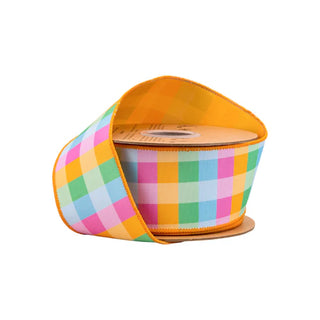 Bright Multi-Check Ribbon 2.5"