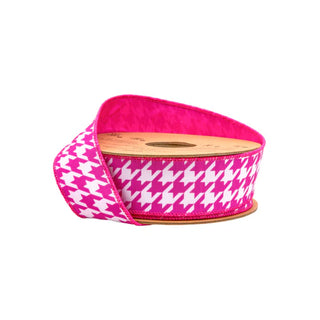 Pink Herringbone Ribbon 1.5"