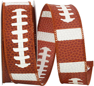 1.5" Football Wired Ribbon