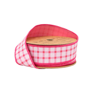 Coral Grid Wired Ribbon 1.5"