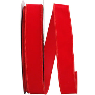 1.5" Red Woven Velvet Ribbon