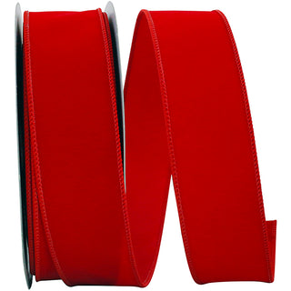 2.5" Red Velvet Wired Ribbon