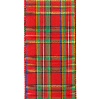 Plaid Classic Red Ribbon 4"x50Y W