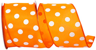 Orange Large Dots Ribbon 2.5" W 50Yd