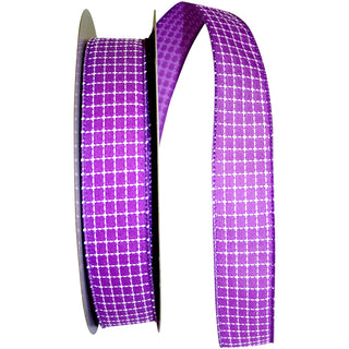 Purple Stitch Linen Ribbon W 1.5" 50Yds