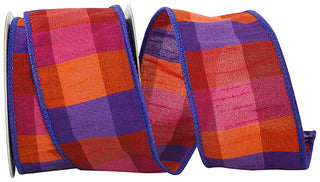 Purple Check Ribbon 2.5"