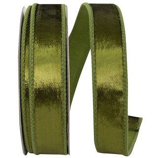 Olive Velvet Ribbon 1"