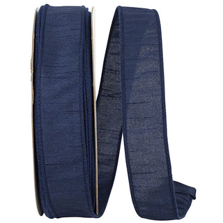 Navy Wired Ribbon 1.5"