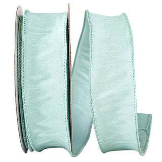 Mint Dupioni Wired Ribbon 1.5"