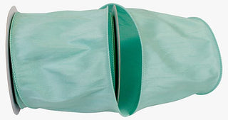 4" Mint Dupioni Wired Ribbon