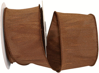 2.5" Dupioni Ribbon Brown