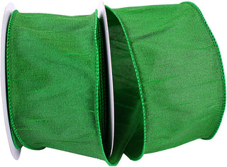 2.5" Dupioni Ribbon Emerald