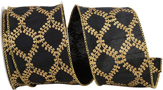 2.5" Filigree Crest Ribbon Black