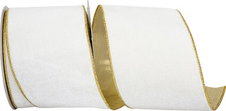 4" Plush White Gold Ribbon