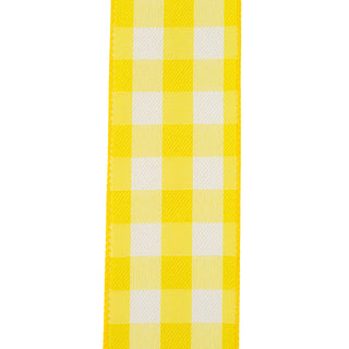 Yellow Check Plaid Ribbon 2.5x50
